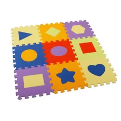 Covoraș de joacă Essa HK028 Covoraș-puzzle educativ Figuri geometrice, 9elem