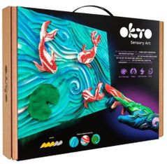 Набор для творчества Okto 10002 Tablou 3D cu plastilină ușoară 30x40сm, Crapi Koi
