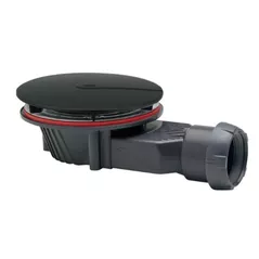 Sifon pentru cădițe de duș Polimat 6103070 Slim H40 D90 antimiros black mat
