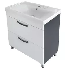 Dulap pentru lavoar Mashtab 11615 Agat cu 2 sertare 60cm Alb-Antracit