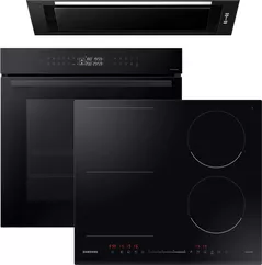 Духовой шкаф, варочная панель и вытяжка Samsung NV7B4245VAK/WT + NZ64R3747BK/WT + NK52FG455CC/UR