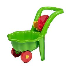 Игрушка для песочницы Baby Mix 45517 Тележка Bayo с лопатой и граблями зеленый
