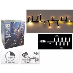 Ghirlandă Excellent Houseware 56483 Luminite de Craciun Fir-cascada 1060 LED (750/310) 15m timer alb-cald