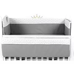 Protecție laterală pentru pătuț PernaMea Confort stele gri 120x60 (PM.100155)