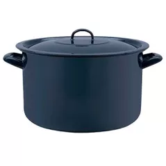 Cratiță profesională Metalac 54132 emailată 30cm, 12.5l, capac din metal, albastru inchis