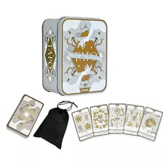 Joc educativ de masă Promstore 57158 Carti Tarot pentru ghicit, Gold&Silver Edition, in cutie metalica