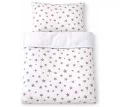 Lenjerie de pat pentru copii Veres VR 154.5.04.13 Фланель большие серые звездочки (90x110/40x60) (3ед.)