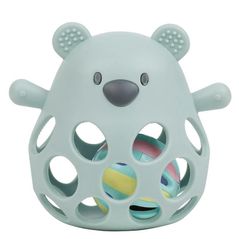 Zornăitoare Nattou 874335 Silicone Bear rattle with a ball aqua green