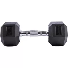 Гантель LivePro 49881 Gantera Hex Rubber Dumbbell 2x22.5kg, LP8005/22.5/BK