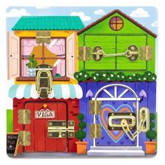 Головоломка Viga 44653 Busyboard (de perete) Deschide-închide zăvoarele