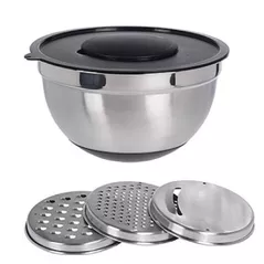 Răzător Excellent Houseware 52610 Razatoare cu recipient-bol + 3 lame D26cm, H14cm