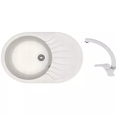 Мойка кухонная со смесителем Dr.Gans Berta 760 + SanDonna F 1069 alb