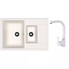 Chiuvetă bucătărie cu bateria Dr.Gans Astra 760K + SanDonna F 7103 alb