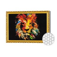 Картина по номерам Art Gallery GB82458 Mozaic cu diamante 30x40cm Leu fantastic