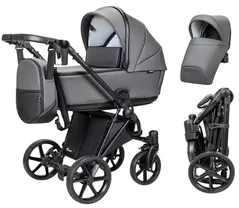 Сărucior pentru copii Angelina Carucior 2in1 Enigma Eco Leather Grey Ecco-11