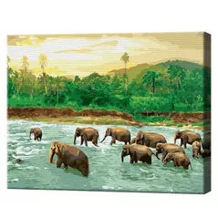 Картина по номерам Art Gallery GX41791 40x50cm Eco, Elefanti in jungla
