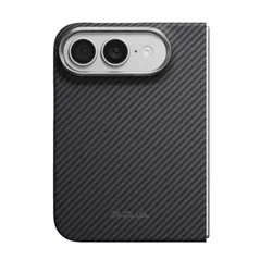 Husă pentru smartphone Pitaka Edge iPhone 18 Fold (Protectie spate) (Black Grey), KI1801F