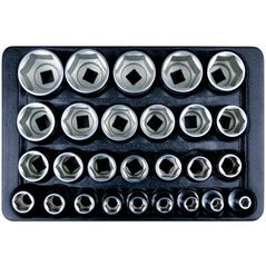 Set de tubulare, bite, duze King Tony 9-4557MR Set de chei tubulare de 1/2" 6g, 8 până la 36mm, 27 buc.