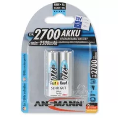 Acumulator Ansmann NiMH rechargeable battery Mignon AA / HR6 / 1.2V, 2700mAh, 2 pack