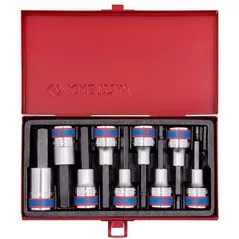 Набор головок, бит, насадок King Tony 4120PR набор насадок HEX 6 гран. H4-H17 дл.80мм 1/2", 9 пр.