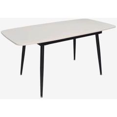 Стол Evelin di Costacurta DT-532R B, 120(160)x80x76см, Каркас/Опоры: Металл Черный (раздвижной), белый мат