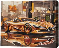 Tablou pe numere BrushMe RMG0035FC 30x40сm (fără cutie) Supercar auriu