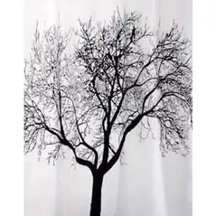 Perdea de duș Bisk 04440 TXT TREE arbore negru180x200