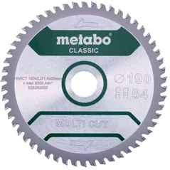 Диск отрезной Metabo 628663000 Panza ferastrau circular Multi CUT classic HW/CT 190x30, Z54 FZ/TZ 5°