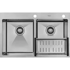 Мойка кухонная Fabiano 78x50 /20 Satin+baterie+dozator+cos