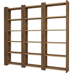 Raft de birou Trendy Orasul 3, Nuc, Nuc 184x170x24cm, raft de carti