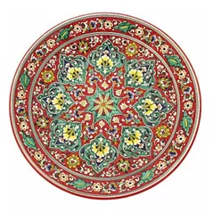 Farfurie Rishtan Ceramic Lyagan Kora Kalam 42cm, pictata manual, ceramica