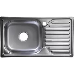 Chiuvetă bucătărie Rubano HD7642A-E incastrabila 760x420x180mm. (stinga),inox, mat-0,8mm