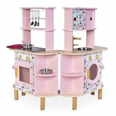 Bucătărie și veselă de jucărie Janod J06616 Bucatarie din lemn Double-Sided Playset