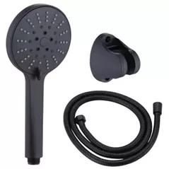 Набор для душа Hydro S Aquafix 05 cu 3 funcții + furtun inox 1.5m, negru (0103236)