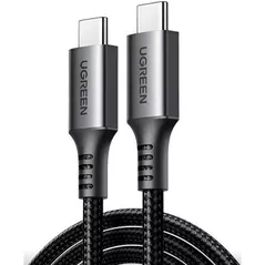 Cablu telefon mobil Ugreen 15374 Type-C to Type-C 3A 60W 2M, Black Gray, US567