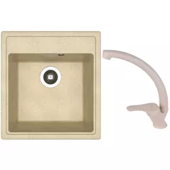 Chiuvetă bucătărie cu bateria Dr.Gans Nika 470 + SanDonna F 1069 bej