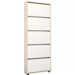 Полка для обуви Mobildor-Lux Leo Slim 80x16x203H cm Sonoma/White