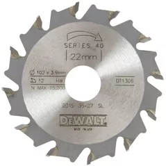Disc de tăiere DeWalt DT1306-QZ Freza disc HM 102mm, grosime 3,9mm, gaura interioara 22mm, 12 dinti