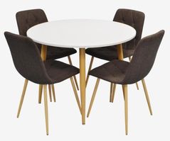 Set masă și scaune Evelin di Costacurta стол DT-402-1Wo + 4 стула YTC-080Wo Dark brown