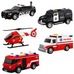 Mașină Wenyi WY1109A-5 1:32 Set vehicule de salvare cu fricțiune (lumini/sunete)