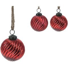 Decor de Crăciun și Anul Nou Promstore 51115 Шар стеклянный 80mm Waves, красный