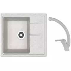 Мойка кухонная со смесителем Dr.Gans Nika 580 + SanDonna F 1069 gri