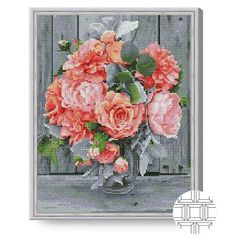 Картина по номерам Art Gallery QB206083 Mozaic cu diamante patrate 40x50cm Buchet pe fond de scandura