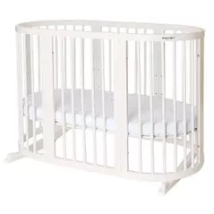 Pătuț Ingvart 1729001 9in1 Smart Bed Rotund Milky (transformabil), 72x72x120cm