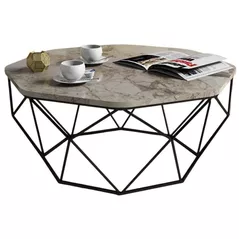 Журнальный столик Trendy Даймонд, белый мрамор 90x38x90 см