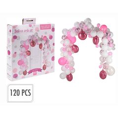 Декор Promstore 24502 Suport arc din 120baloane (transparente, albe, roz)