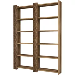 Raft de birou Trendy Orasul 2, Nuc, Nuc 124x170x24cm, raft de carti