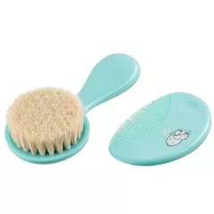Set pentru îngrijirea bebeluşului Roxy Kids RBH-003 Расческа и щетка мягкая, ворс из овечьей шерсти, голубой