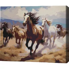 Картина по номерам BrushMe MG0019FC 40х50cm (fără cutie) Turmă de cai