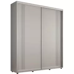 Dulap Mobildor-Lux Compact uși glisante PAL cu ornament linii (180x45x200H cm) Grey